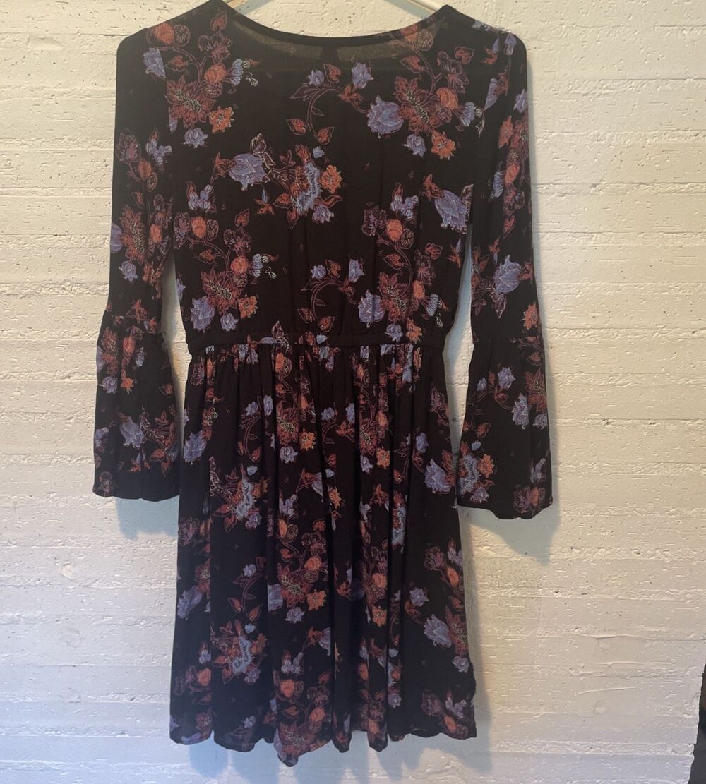 Vtg Mudd Floral Elastic Waist Bell Sleeve Dress Whimsigoth Boho Cottagecore - Picture 6 of 6